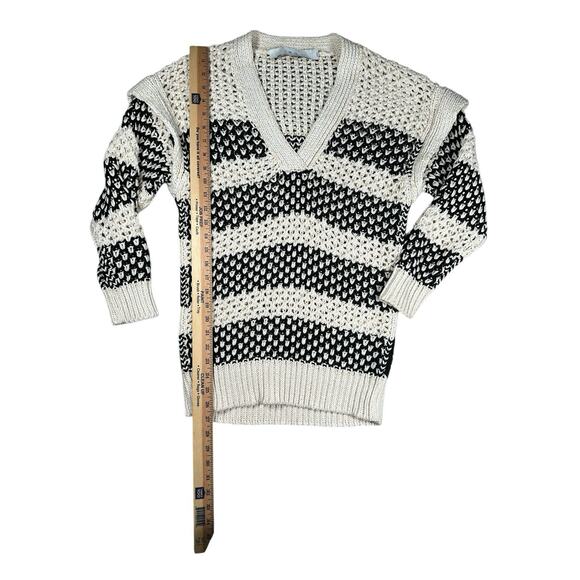 IRO Lamina Sweater Womens Size XS Chunky Knit Striped V-Neck Cotton Textured - Picture 7 of 10